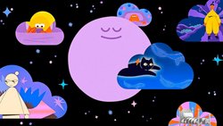 Der lila Mond wacht artig über unseren hoffentlich bald gesunden Schlaf.