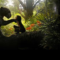 Freunde: Panther Baghira (Stimme: Christian Bale) und Mogli (Rohan Chand)