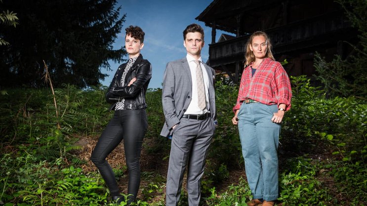Familie Wyss: Sophie Hutter, Julian Koechlin, Rachel Braunschweig (v. l.).