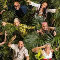 Die 12 Dschungecamper: (obere Reihe v.l.) Timur Ülker, Yeliz Koc, Pierre Sanoussi-Bliss, Alessia Herren; (mittlere Reihe v.l.) Lily Becker, Nina Bott, Sam Dylan, Edith Stehfest; (untere Reihe v.l.) Jörg Dahlmann, Anna-Carina Woitschack, Maurice Dziwak, Jürgen Hingsen.