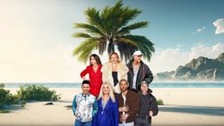 Realitystars unter sich: (hinten v.l.): Kader Loth, Evelyn Burdecki, Calvin Kleinen; (vorne v.l.:) Matthias Mangiapane, Sarah Knappik, Gigi Birofio, Filip Pavlović.