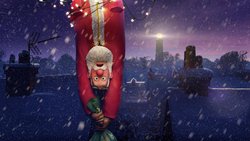 Auch das noch: Der Weihnachtsmann gerät in einen Sturm.