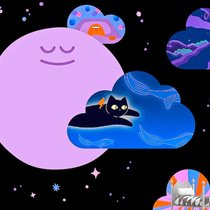 Der lila Mond wacht artig über unseren hoffentlich bald gesunden Schlaf.