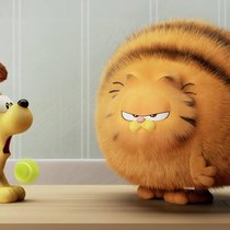 Garfield verarscht mal wieder seinen gutgläubigen Gefährten: Hund Odie.